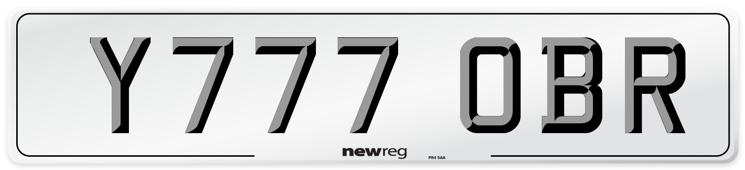 Y777 OBR Number Plate from New Reg